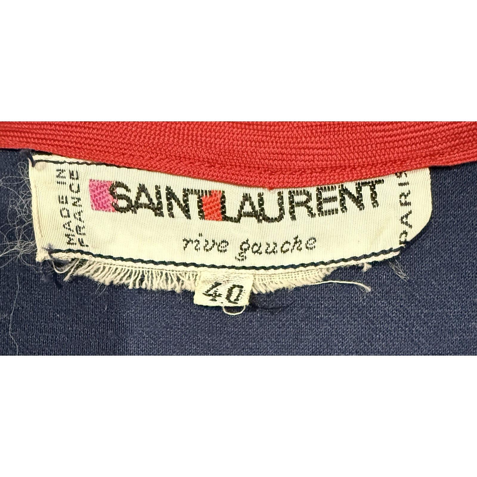YSL Yves Saint Laurent Rive Gauche Paris Navy Tank Top France
