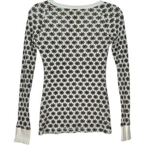 Top térmico de punto gofrado con estampado floral vintage de Free People, raro, con etiqueta original de Bird, talla M. imagen 4