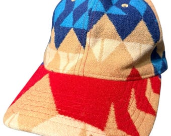 Raro berretto da baseball vintage Pendleton in lana stile sud-ovest, prodotto negli Stati Uniti.