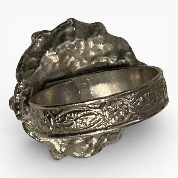 Artisan Heavy Solid Silver Adjustable Statement R… - image 2