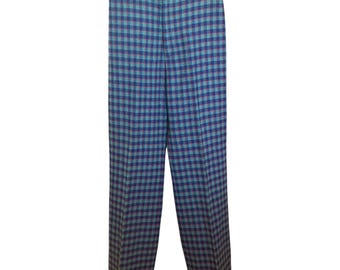 Rari pantaloni vintage Calvin Klein in lana a quadri a vita alta foderati, primi anni '80, 2/4