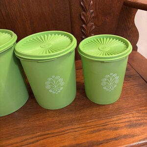 Vintage Green Tupperware Canister Set of 4 - Etsy