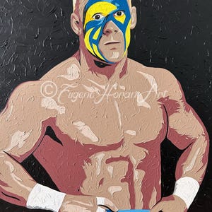 STING The Stinger WCW wrestling portrait painting one-off original 80 x 60 cm Surfer Sting