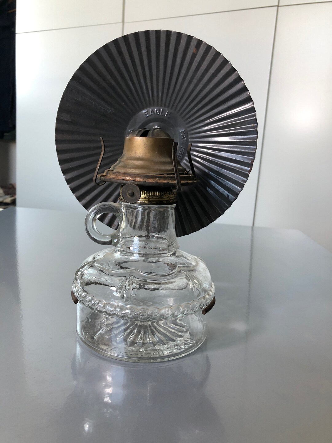 Vintage Eagle Oil Lamp Reflector Etsy
