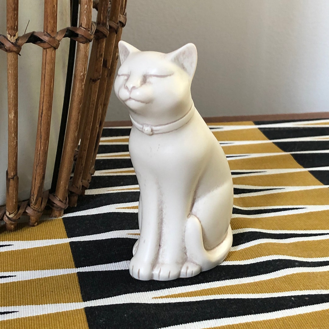 Cat Small Cat Statue Content Kitty Sculpture Etsy