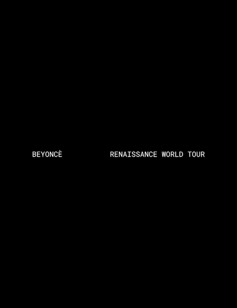 Renaissance World Tour Coffee Table Book (digital PDF) - 400+ Pages - Etsy