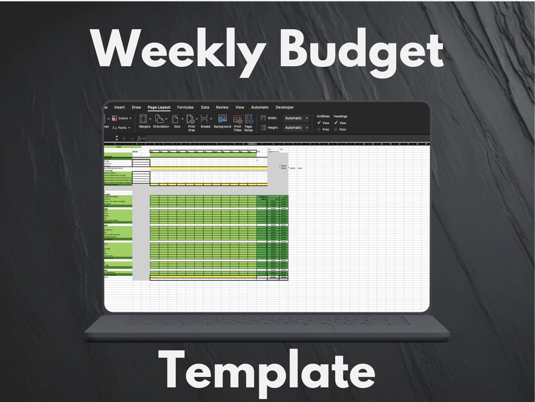 Weekly Budget Spreadsheet for Beginners | Simple Paycheck Money Planner ...