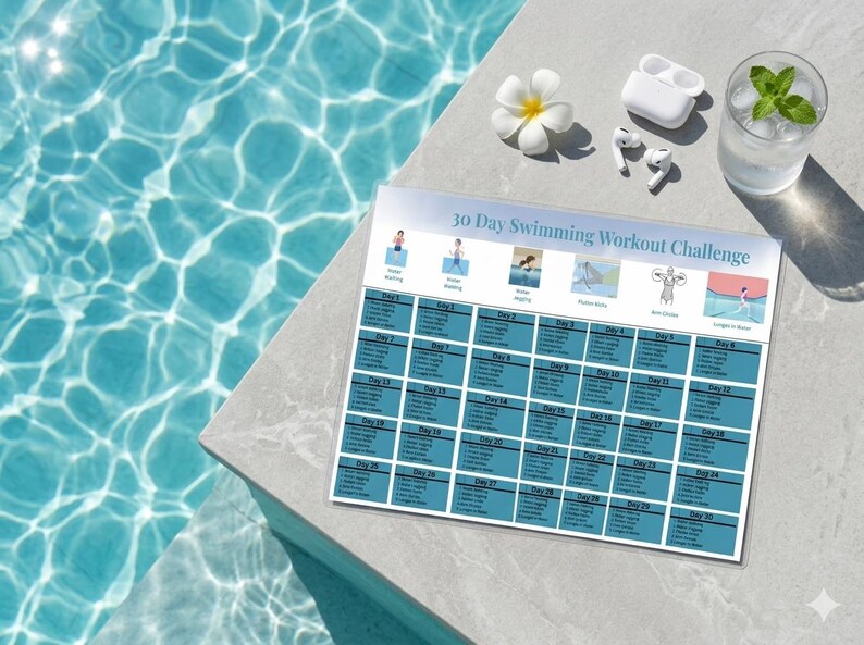 30 Day Pool Recovery Workout Plan | Low Impact Water Exercise Routine ...