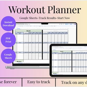 Google Sheets Workout Tracker | Editable Fitness Log Template