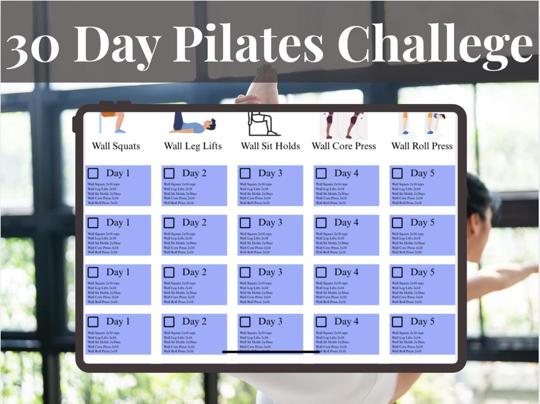 30 Day Pilates Challenge Beginner Women Home Workout Printable - Etsy