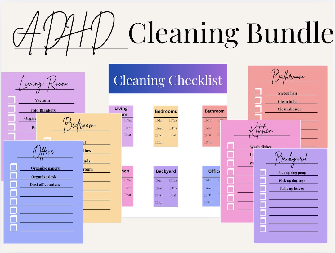 ADHD Cleaning Schedule Printable, Weekly Home Reset, Canva Editable ...