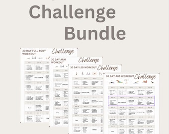 30-Day Workout Challenge: Full Body Fitness Planner (Digital Download)