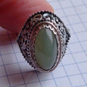 1973 Jade Grand Duchess Towle Vintage Sterling Spoon Ring