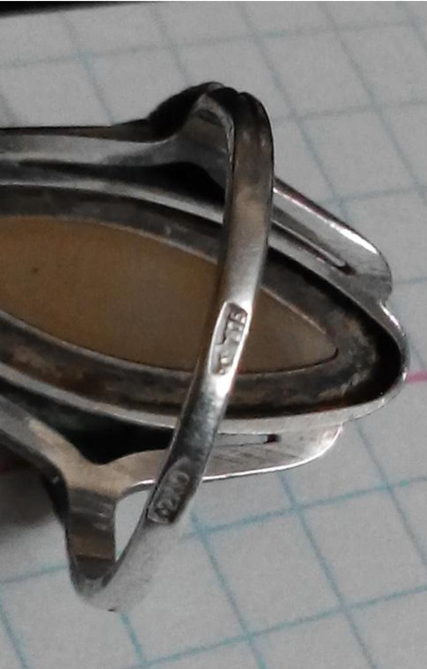 Bague Ancienne URSS En Argent Massif 925 - Taille 54 - Vintage - Poinçonné