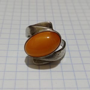 Ring Sterling silver, natural amber,  vintage silver ring,  Large Royal Amber. Very Beautiful Ring with Amber.