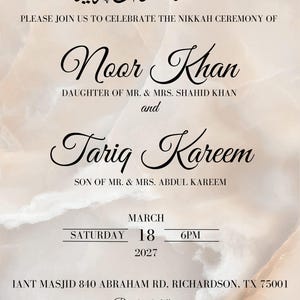Editable Muslim Wedding Invitation Digital Template, customisable digital invitation - Dugun, Kina, soz davetiyesi
