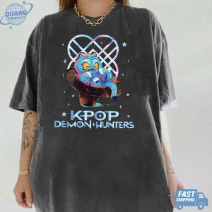 Camiseta Kpop Demon Hunters Tiger, Camiseta Kpop Merch, Fã de Hunters Tiger, Camiseta Derpy Tiger e Bird Demon Hunter Tiger, Camiseta Kpop Demon Hunters