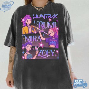 Kpop Huntrix Shirt, Kpop Demon Hunters Shirt, Kpop Huntrix Tee, Mira, Rumi, Zoey, Derpy Tiger Tee, Gift for Huntrix fans, Saja Boys Fans