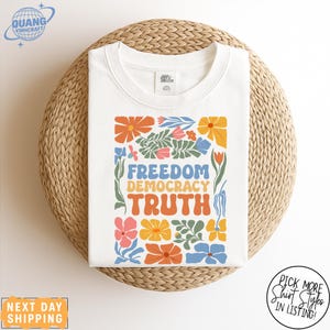 FDT - Freedom, Democracy, Truth Boho Shirt, Political Activist Tee, Protest Shirt, Anti-Trump Apparel, Unisex Political Graphic Tee