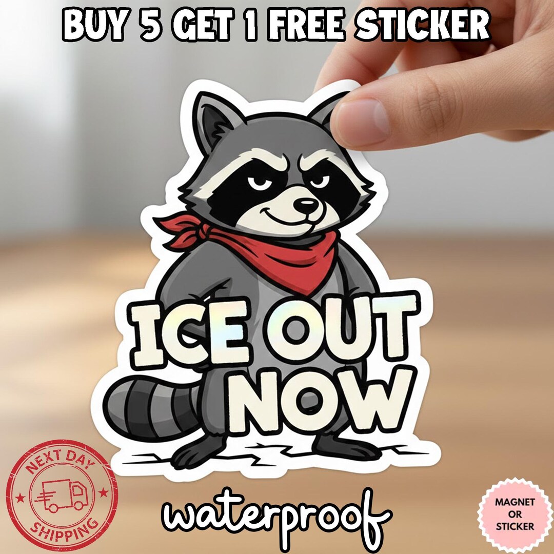 Abolish ICE Raccoon Sticker, Immigrant Rights Magnet, Social Justice ...