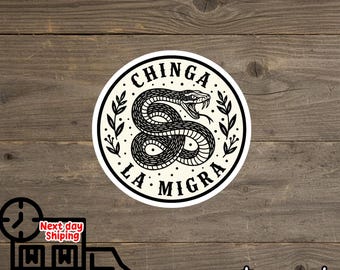 Pegatina de serpiente "Chinga La Migra", anti-Trump, imán de protesta para coche