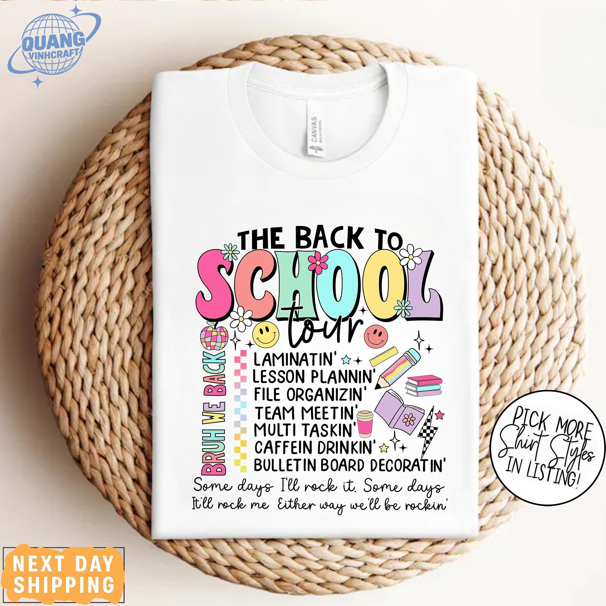 Back to School Teacher Tour Shirt, Teacher Tour Tee, Concert Tour Teacher Back to School Shirt, Elementary Middle School Teacher Tee