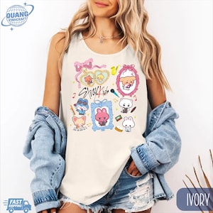 Stray Kids Skzoo TankTop, SKZOO Chibi Characters Tanks, Music Lover Gift, Bang Chan, Han, Changbin, Hyunjin, Lee Know, SKZ Album Tanks