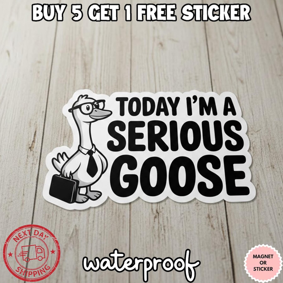 Silly Computer Decals Serious Goose Sticker, Funny Laptop Decal, Sarcastic Magnet - Etsy