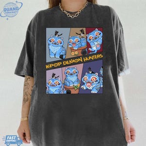 Chemise tigre chasseurs de démons Kpop, Derpy le tigre et oiseau chemise tigre chasseur de démons, chasseurs de tigres, chemise animaux, cadeau de fan de cinéma Kpop