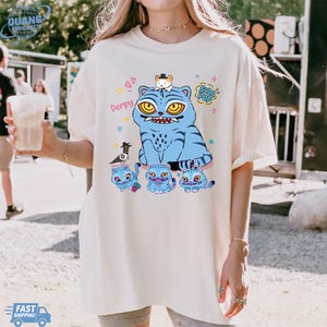 Chemise tigre chasseurs de démons Kpop, Derpy le tigre et oiseau chemise tigre chasseur de démons, chasseurs de tigres, chemise animaux, cadeau de fan de cinéma Kpop