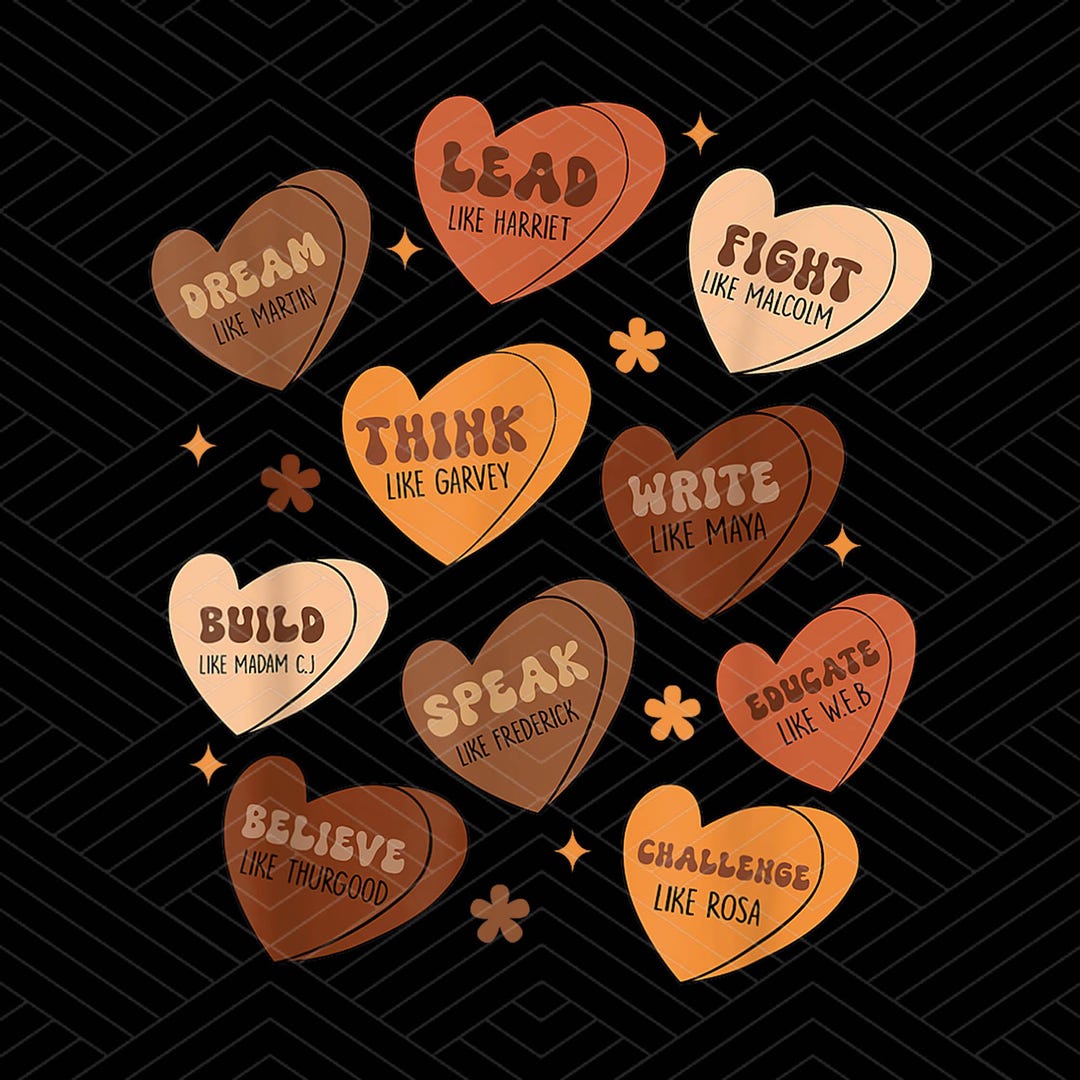 I'm Black History Candy Heart Elevated Educated Melanated Png, I Am