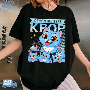 Camiseta Kpop Demon Hunters Tiger, Camiseta Kpop Merch, Fã de Hunters Tiger, Camiseta Derpy Tiger e Bird Demon Hunter Tiger, Camiseta Kpop Demon Hunters