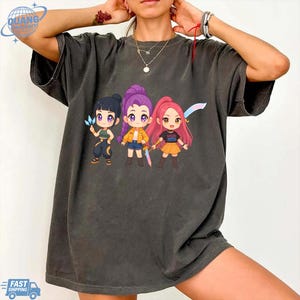 Kpop Huntrix Shirt, Kpop Demon Hunters Shirt, Kpop Huntrix Tee, Mira, Rumi, Zoey, Derpy Tiger Tee, Gift for Huntrix fans, Saja Boys Fans