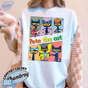Pete The Cat Groovy Cat T-shirt, The Cool Cat Back To School T-shirt, Children&#39;s Book Gift, Cute Groovy Cat Sweatshirt, Kindergarten Teacher