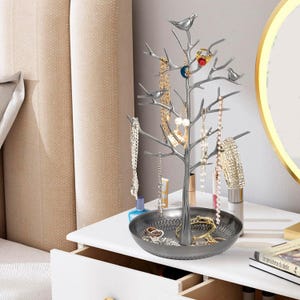 Bird Jewelry Tree Stand: Necklace & Earring Holder