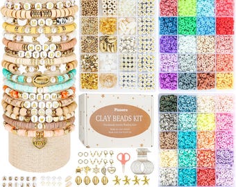 Clay Beads Bracelet Making Kit, Letter Beads, Jewelry Supplies