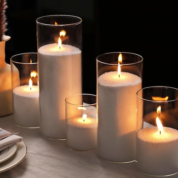 White Candle Sand Kit: 8LB Pearled Wax Beads, 50 Wicks