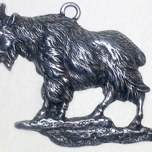 Mountain Goat Ornament All Metal, Glacier Park Keepsake, Made in Montana, Christmas