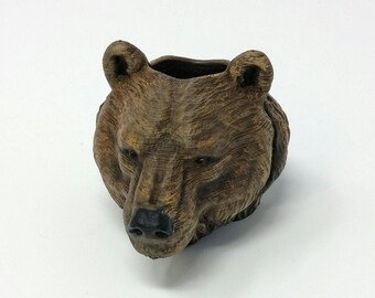 Bear neckerchief slide,  miniature bear sculpture, made in montana, Eric Thorsen, collectible, miniature, for cub scout or boy scout