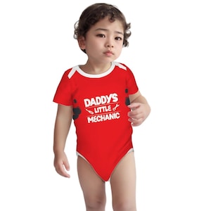 Daddys Little Mechanic Baby Short Sleeve Onesie