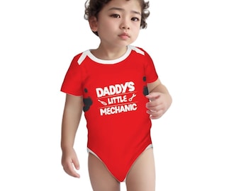 Daddys Little Mechanic Baby Short Sleeve Onesie