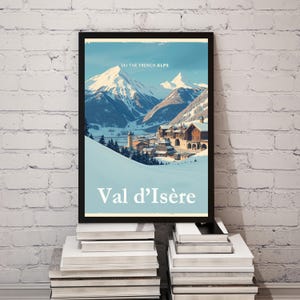 Val d&#39;Isère Vintage Ski Poster - Retro Französische Alpen Wandkunst - Alpines Dekor