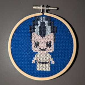 Braut von Frankenstein Kreuzstichmuster - Süßes, Spooky, klassisches Horrormonster-Stickmuster
