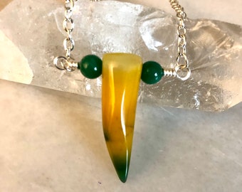 Green Dragon Fang Focal Necklace