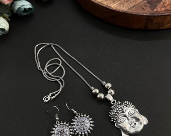 Minimalist Western Pendant Necklace Set – Matching Earrings Included – Everyday Boho Jewelry