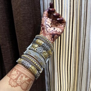 Oxidized German Silver Kada Bangle Set: Boho Tribal Jewelry