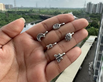 Set di 5 piercing per il naso tribali fatti a mano / Gioielli etnici boho per il naso