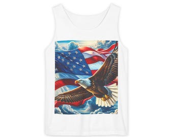 American Flag Eagle Tank Top, Patriotic 4th of July Shirt