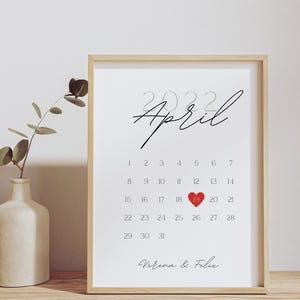 Personalized Anniversary Gift, Love Date, The Perfect Gift for Valentine&#39;s Day and Special Occasion, Personalized with Date