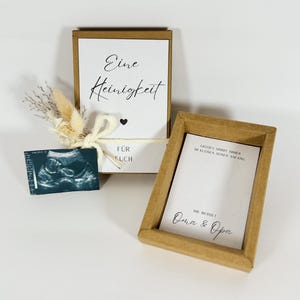 We&#39;re having a baby - pregnancy announcement grandparents, you&#39;re going to be grandma & grandpa, ultrasound picture surprise, baby box, gift box
